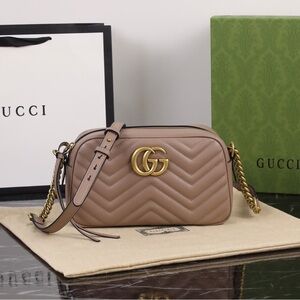 🍒🍒Gucci Marmont Matelasse Shoulder Bag Dusty Pink